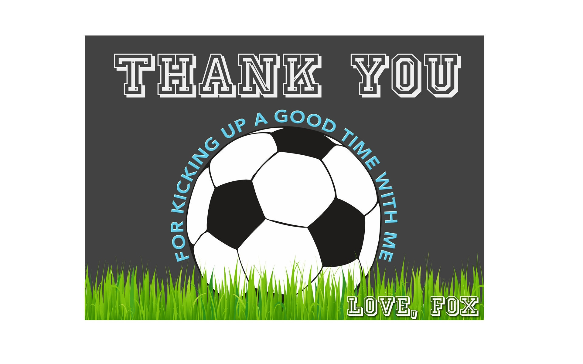 Soccer Thank You Card, Soccer Birthday, Soccer Ball Thank You inside Free Printable Soccer Thank You Cards