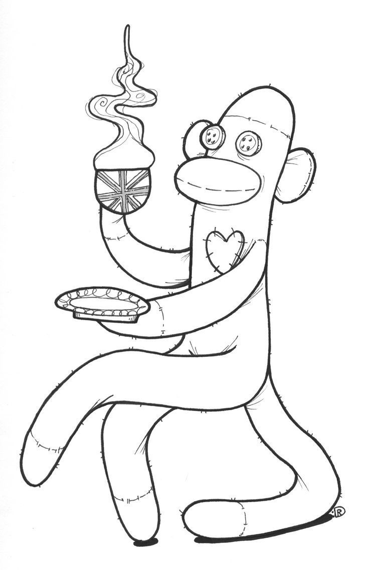 Sock Monkey Coloring Pages Printable | Sock Monkey  | For My Alicat with regard to Free Printable Sock Monkey Clip Art