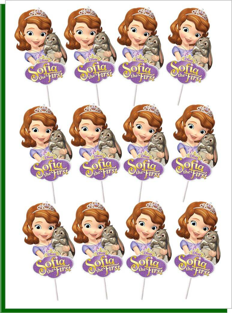 Sofia The First Cake And Cupcake Topper ( Machine Cut Waterproof with Sofia The First Cupcake Toppers Free Printable