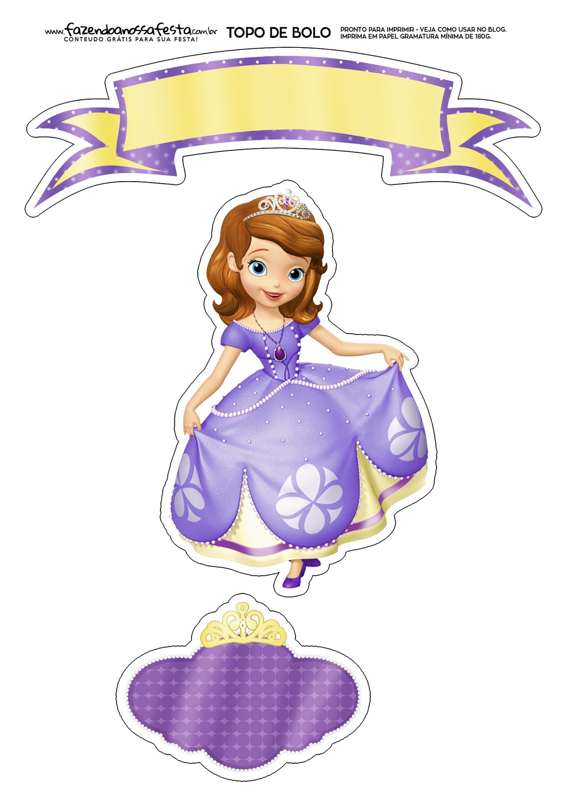 Sofia The First Dancing Free Printable Cake Toppers. - Oh My regarding Sofia The First Cupcake Toppers Free Printable