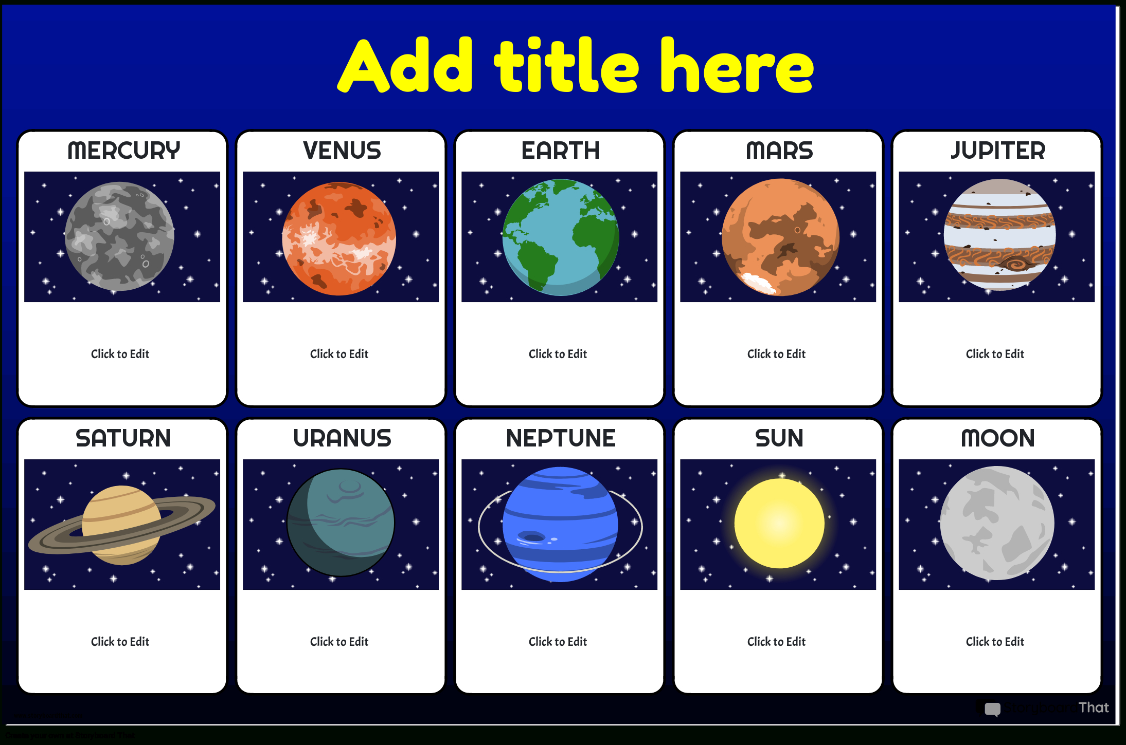 Solar System Posters: Customize &amp;amp; Print | Storyboard That in Solar System Charts Free Printable