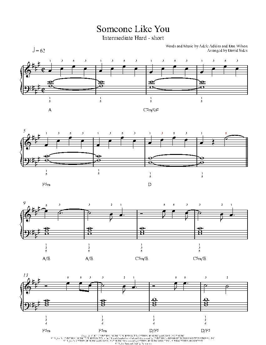 Someone Like You inside Free Printable Sheet Music Adele Someone Like You