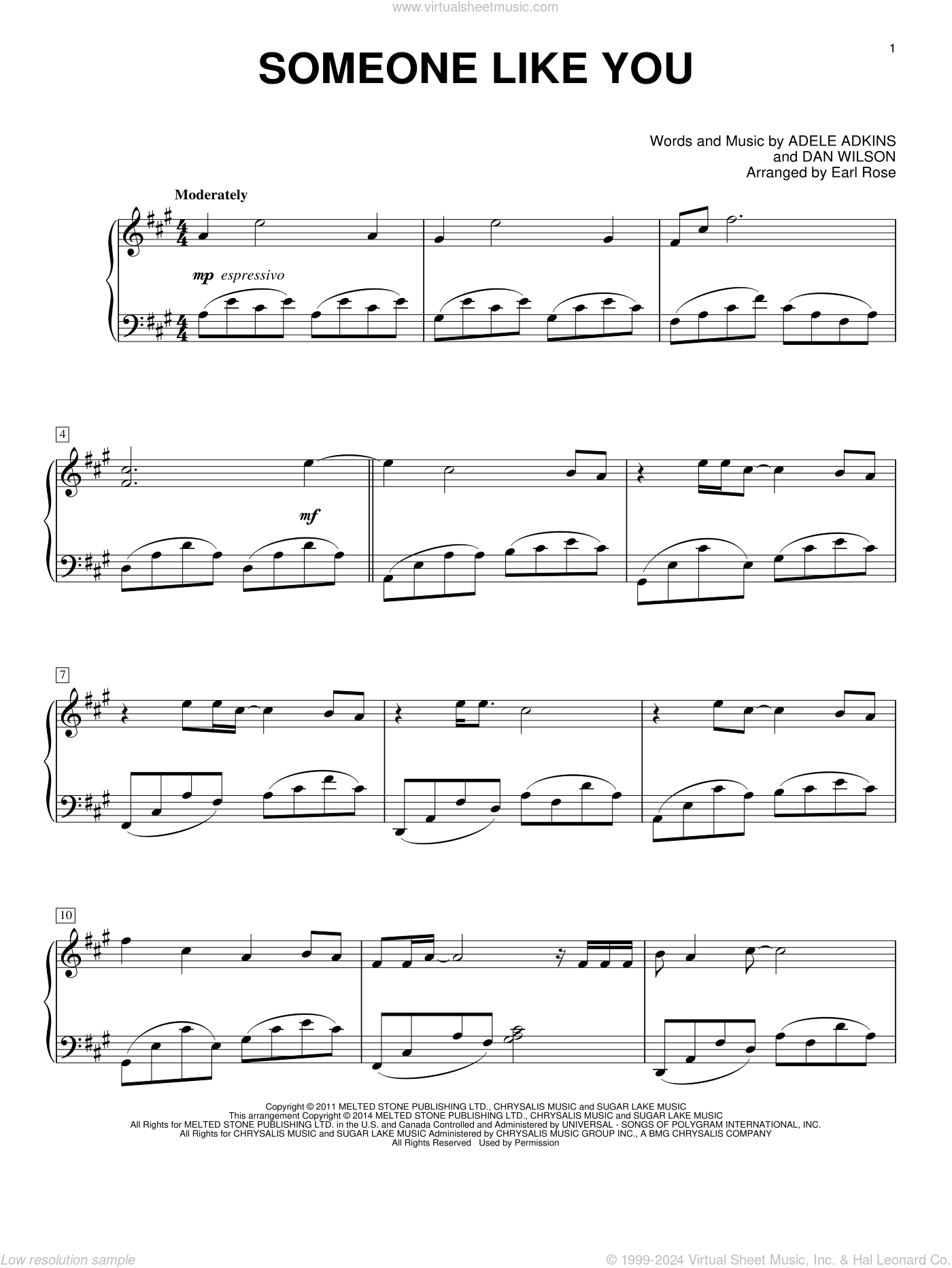 Someone Like You Sheet Music For Piano Solo (Pdf) V2 pertaining to Free Printable Sheet Music Adele Someone Like You