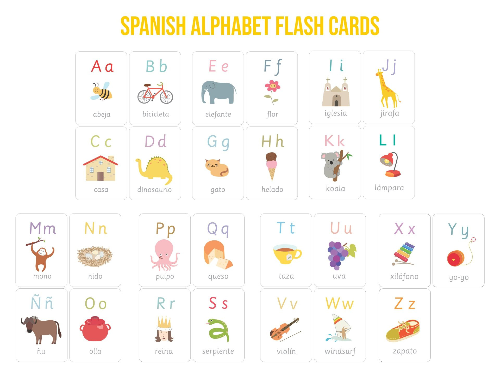 Spanish Alphabet Cards - 10 Free Pdf Printables | Printablee pertaining to Spanish Alphabet Flashcards Free Printable