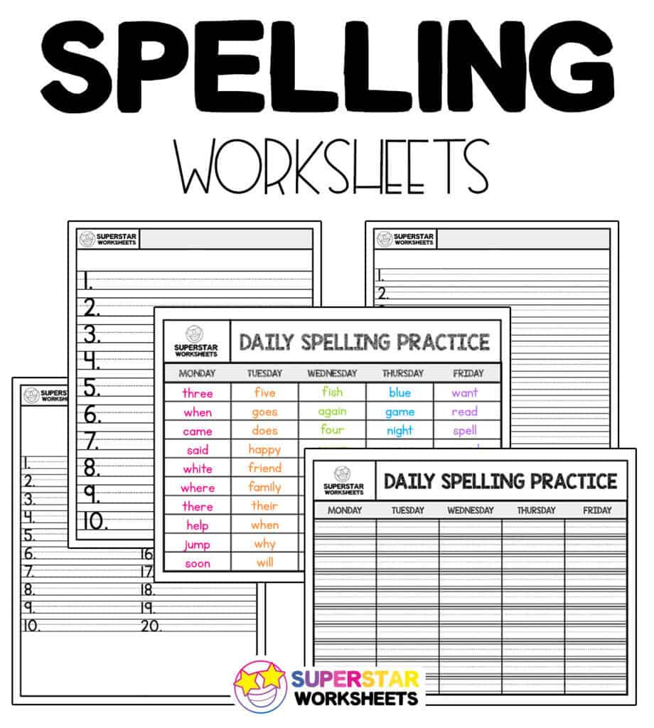 Spelling Worksheets - Superstar Worksheets - Worksheets Library for Free Printable Spelling Worksheet Generator