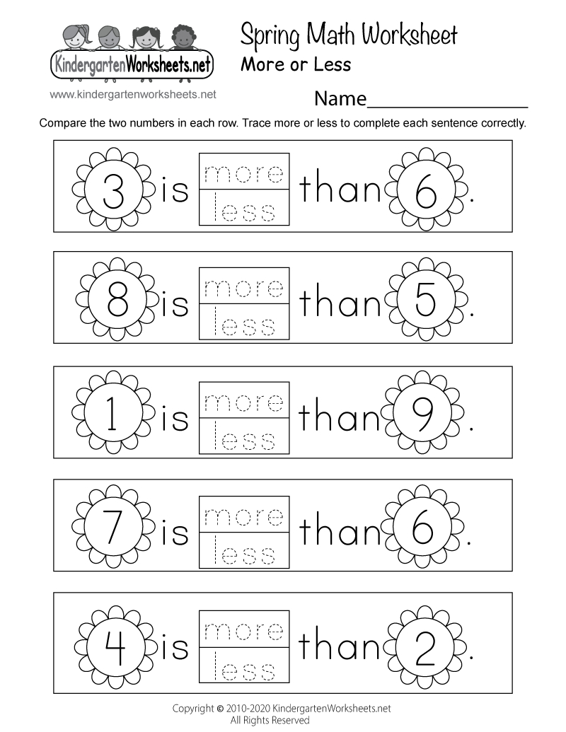 Spring Math Worksheet - Free Printable, Digital, & Pdf inside Free Printable Kinder Math Worksheets