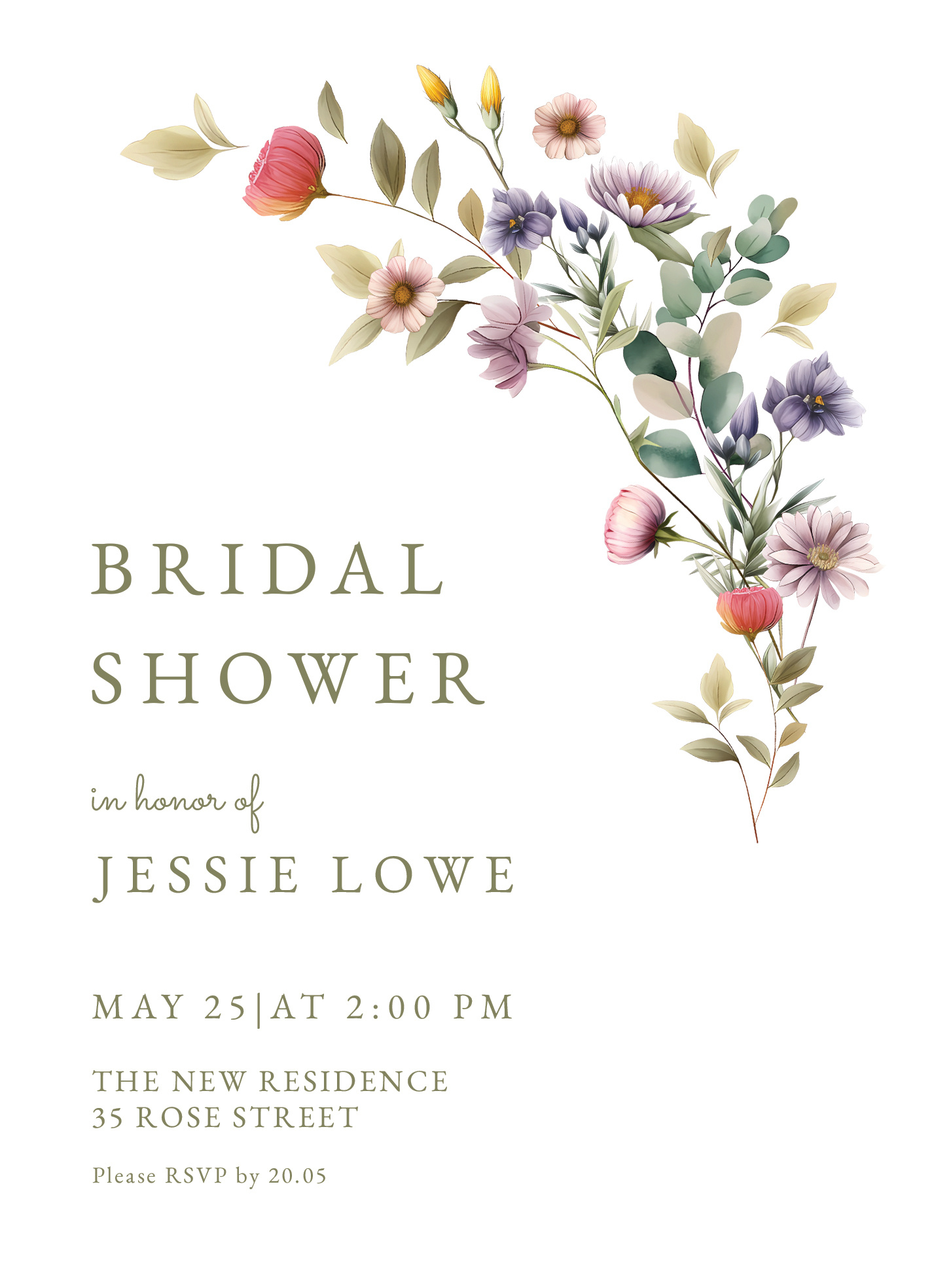 Spring Wedding Bridal Shower Invitation Free Google Docs Template for Invitations Bridal Shower Free Printable