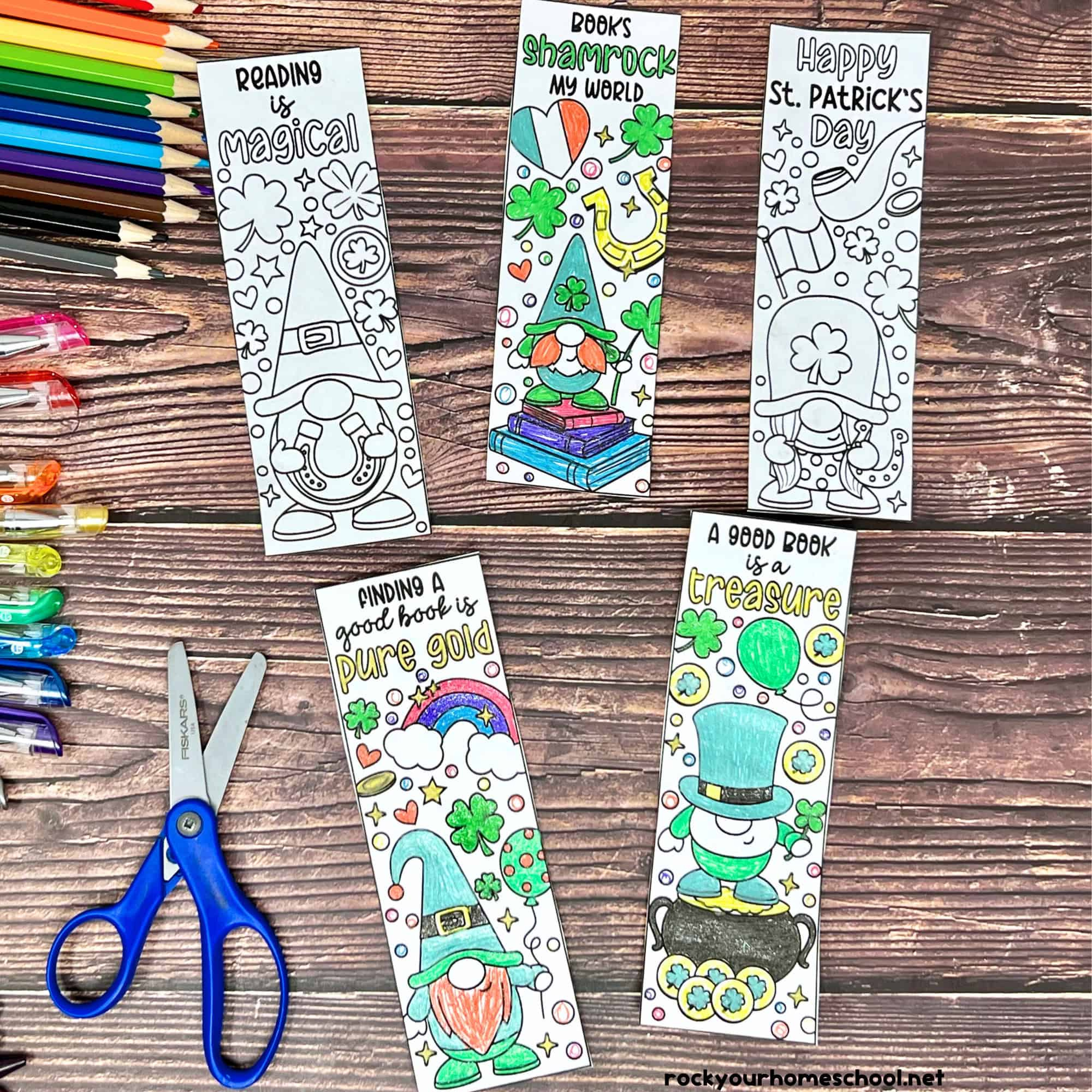 St. Patrick'S Day Bookmarks To Color For Holiday Fun (Free) - Rock in Free Printable St Patricks Day Stationery