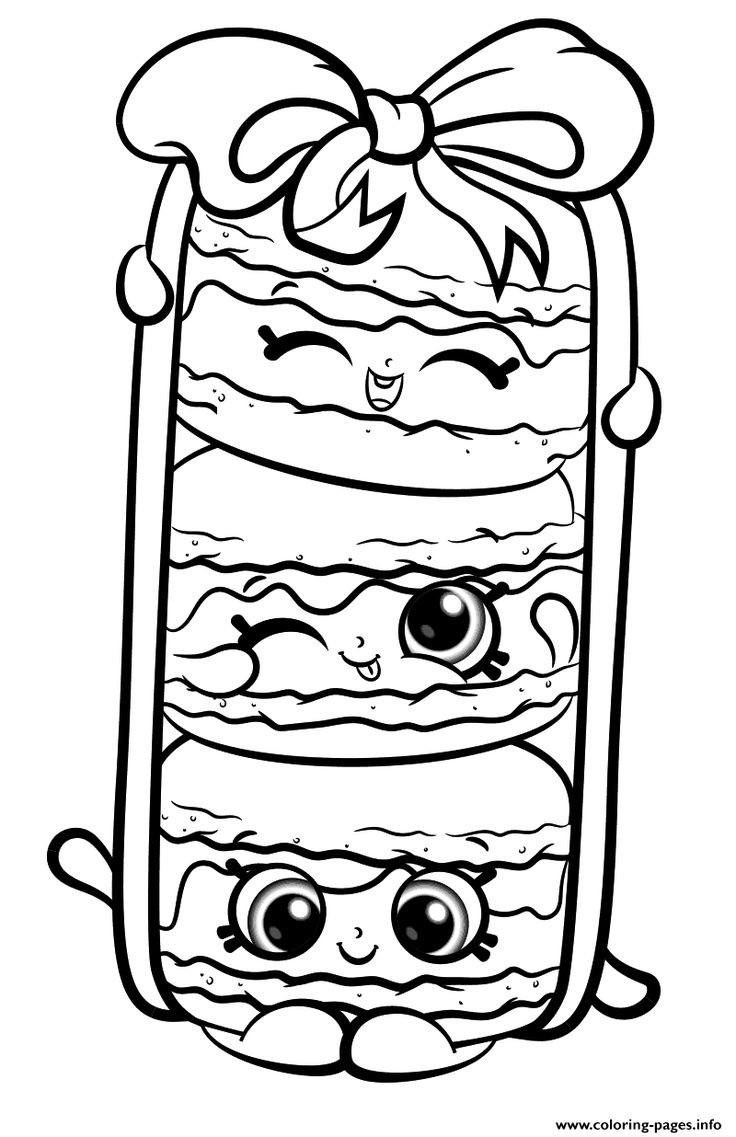 Stack Le Macarons From Shopkins Season 8 Coloring Page Printable with regard to Shopkins Free Printables