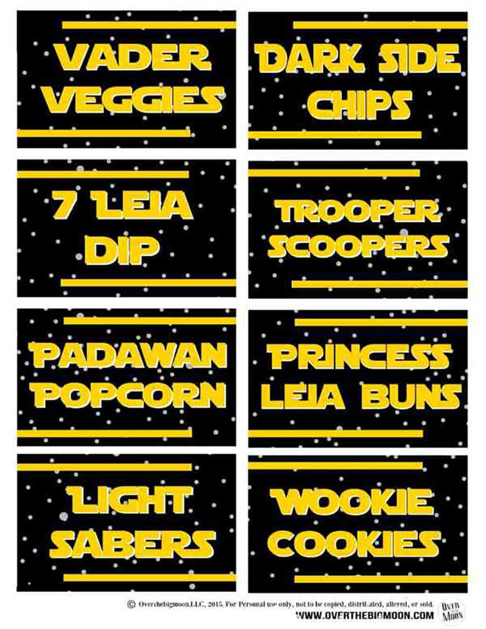 Star Wars Printables And Party Ideas - Over The Big Moon throughout Free Star Wars Party Printables