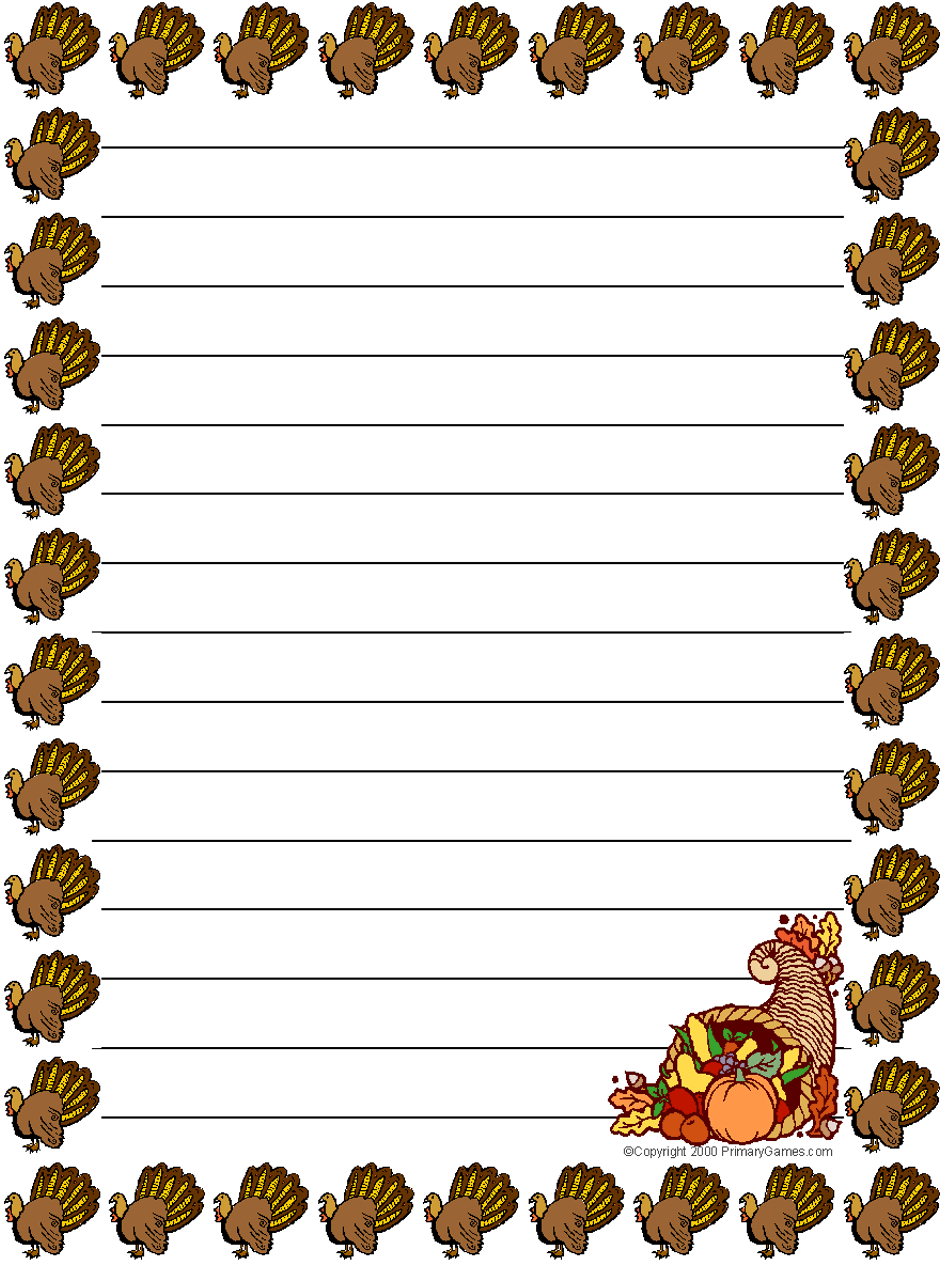 Stationery - Primarygames - Free Printable Worksheets within Free Printable Thanksgiving Writing Paper