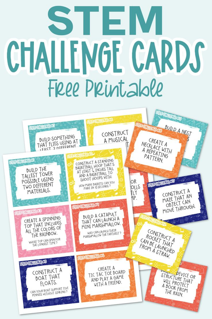 Stem Challenge Cards - Free Printable regarding Free Printable Stem Activities