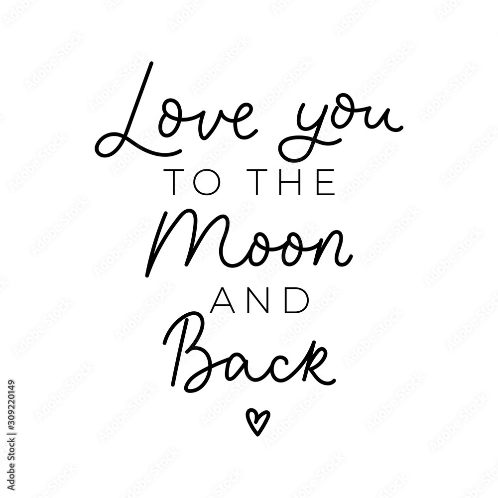 Stock-Vektorgrafik „Love You To The Moon And Back Print With within Free Printable Love You To The Moon And Back
