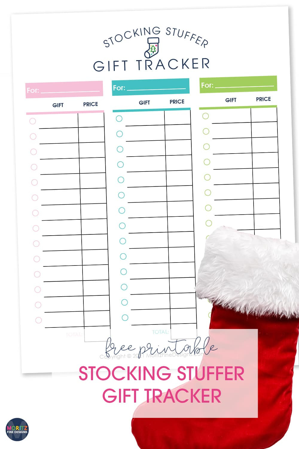 Stocking Stuffer Gift Tracker with regard to Free Printable Stocking Stuffers