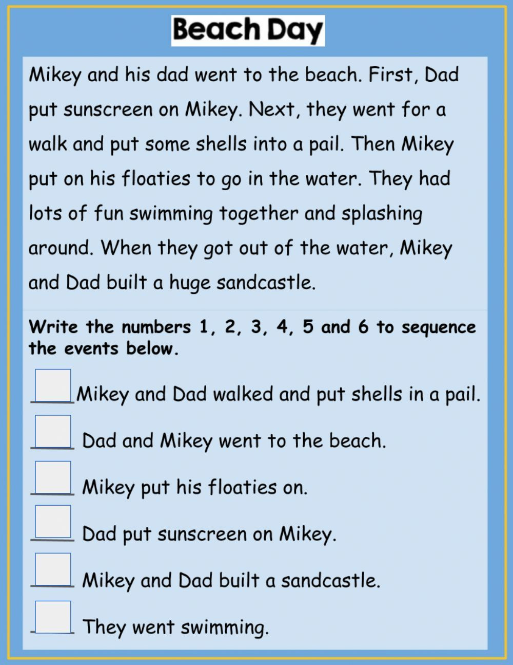 Story Sequencing Activity 2 Worksheet | Sequencing Worksheets intended for Free Printable Sequencing Worksheets 2Nd Grade