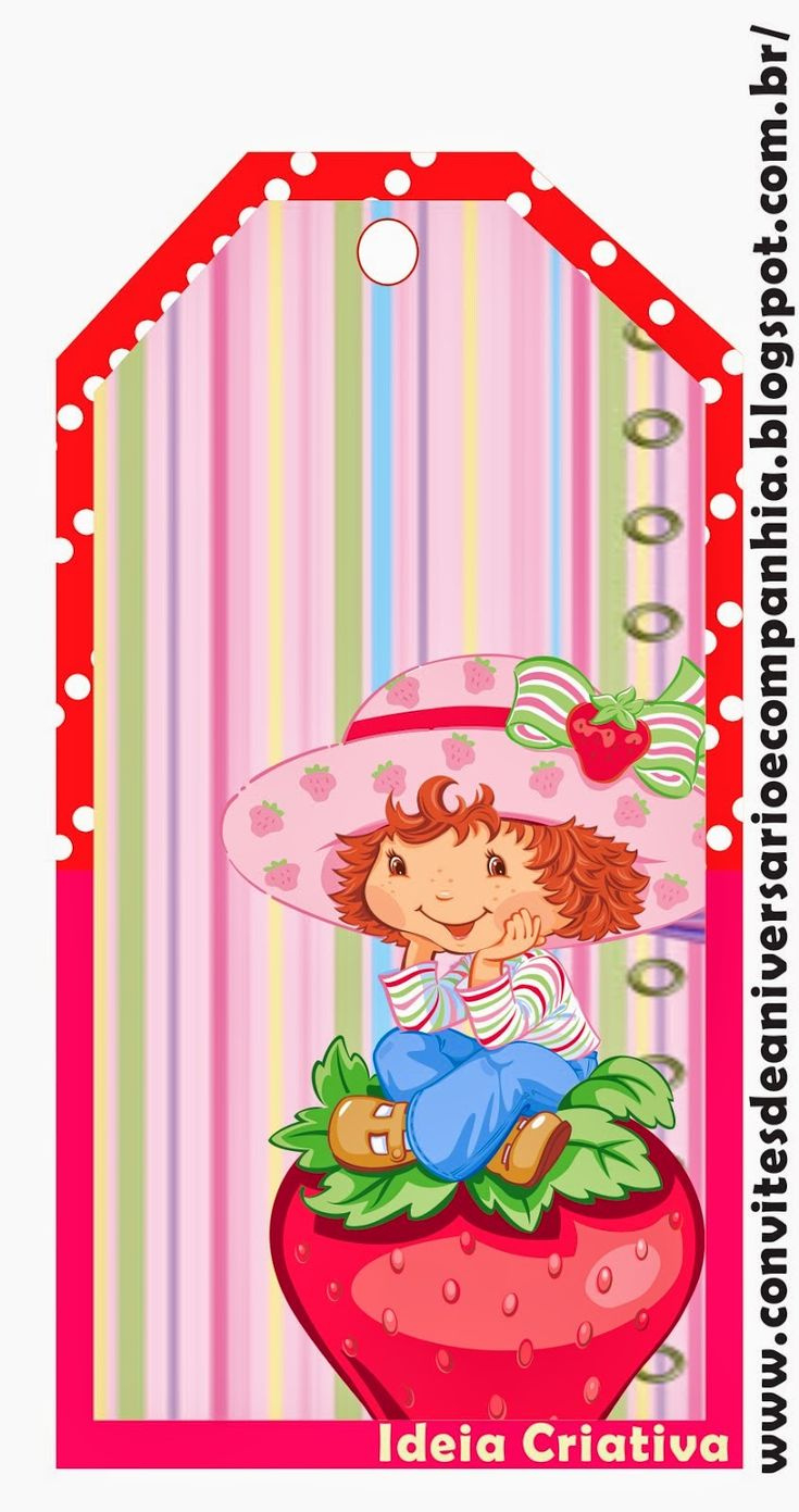 Strawberry Shortcake Free Printable Tags, Toppers And Labels. inside Strawberry Shortcake Birthday Cards Free Printable