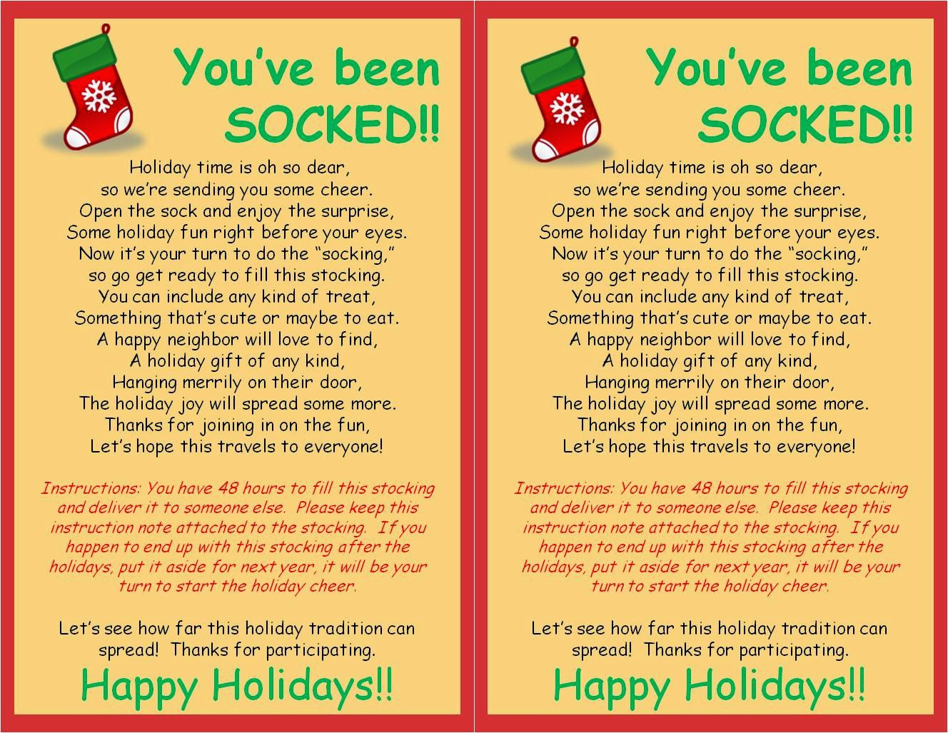 Strong Armor: Christmas Socking pertaining to You Ve Been Socked Free Printable
