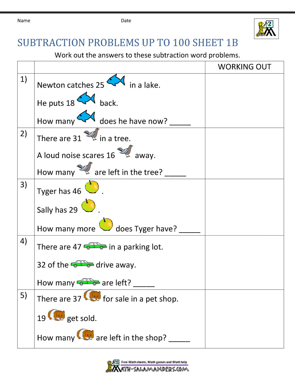 Subtraction Word Problems 2Nd Grade - Worksheets Library in Free Printable Math Word Problems For 2Nd Grade