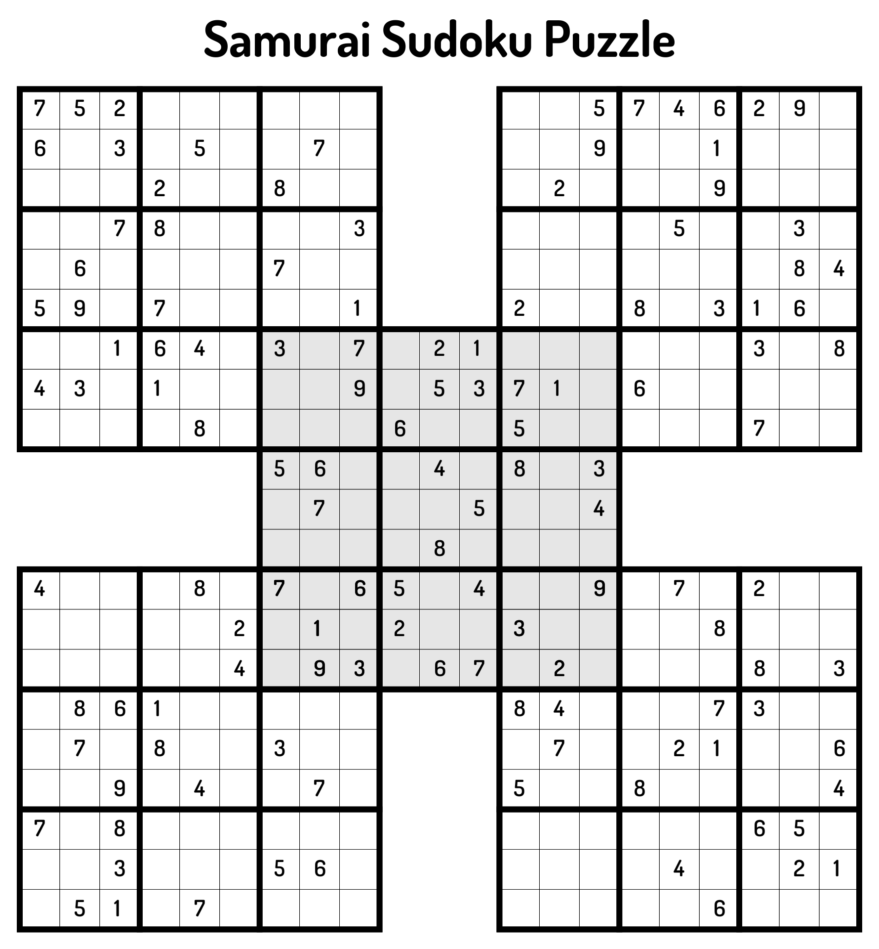 Sudoku Grid Puzzle - 10 Free Pdf Printables | Printablee with Free Printable Samurai Sudoku