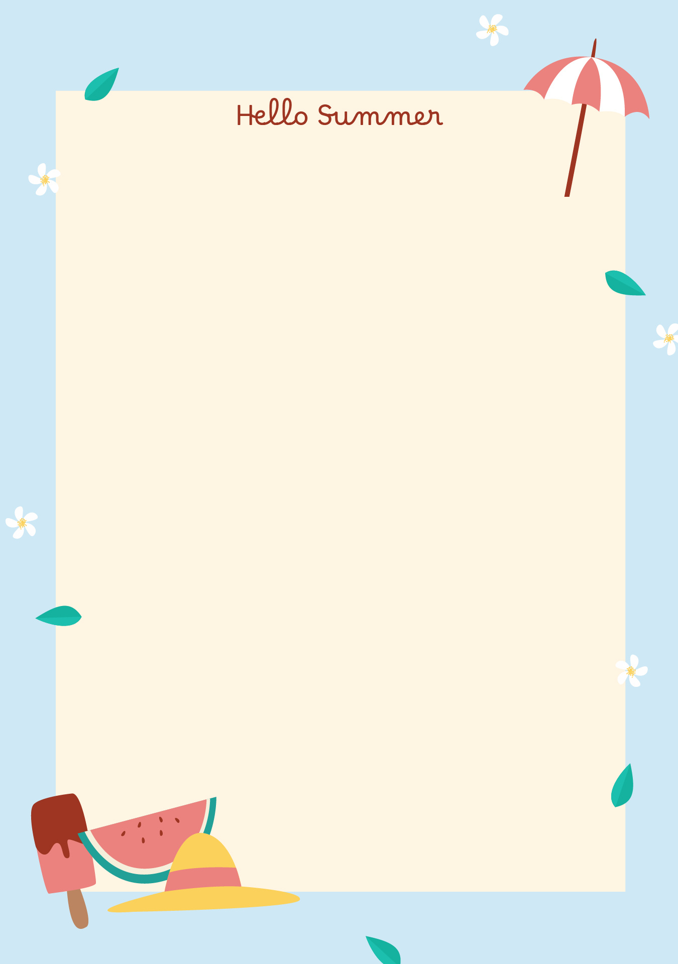 Summer Border regarding Free Printable Summer Borders