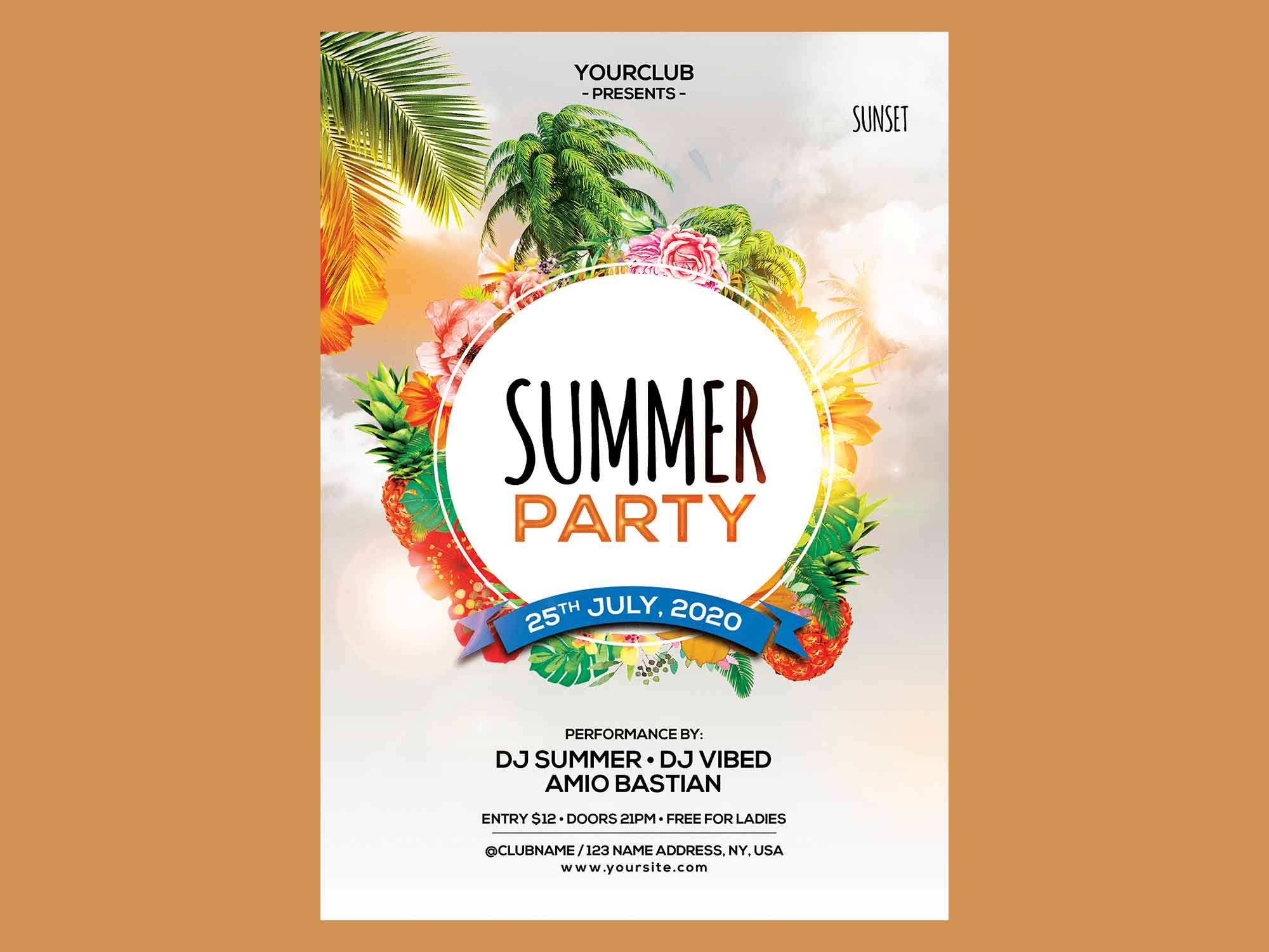 Summer Party Flyer Template | Psd | Free Download | Imockups throughout Free Printable Flyers For Parties