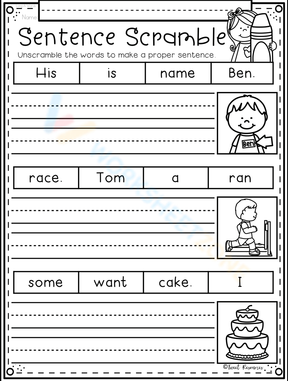 Summer Scrambled Sentences Center | Their Sentence inside Free Printable Scrambled Sentences Worksheets