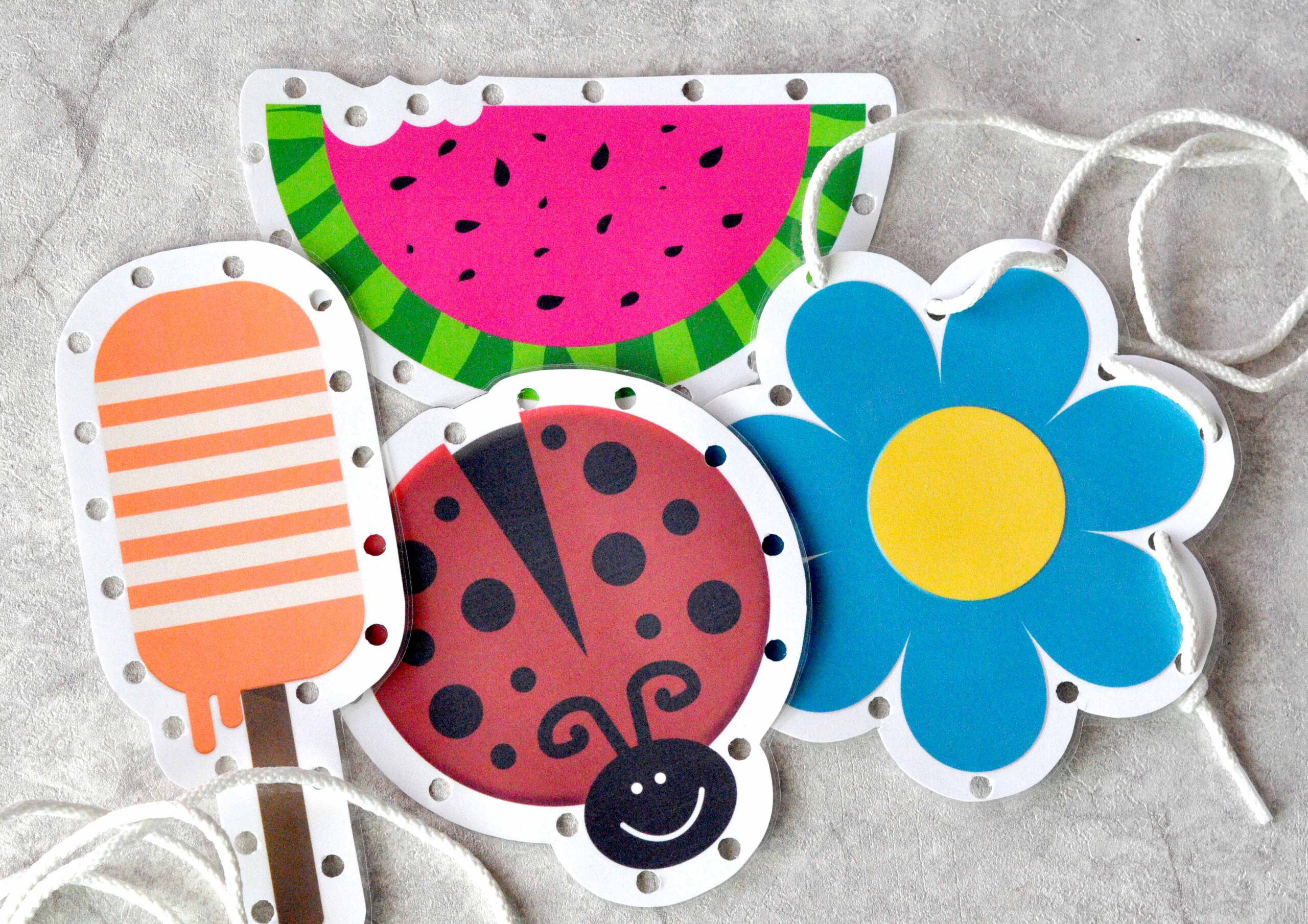 Summer Sewing (Lacing) Cards | Www.teepeegirl with Free Printable Lacing Cards