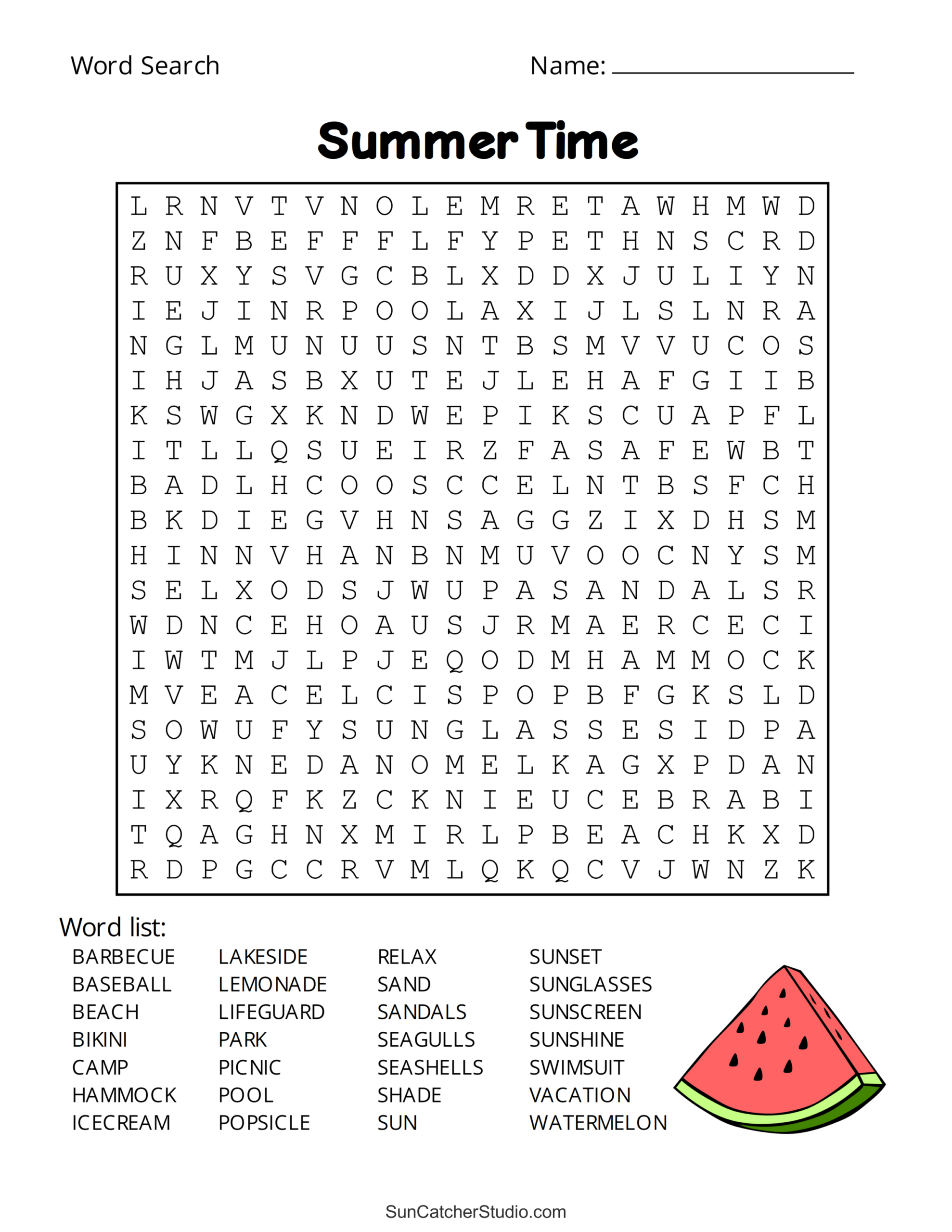 Summer Word Search (Free Printable Puzzles) – Free Printables with Free Printable Summer Puzzles