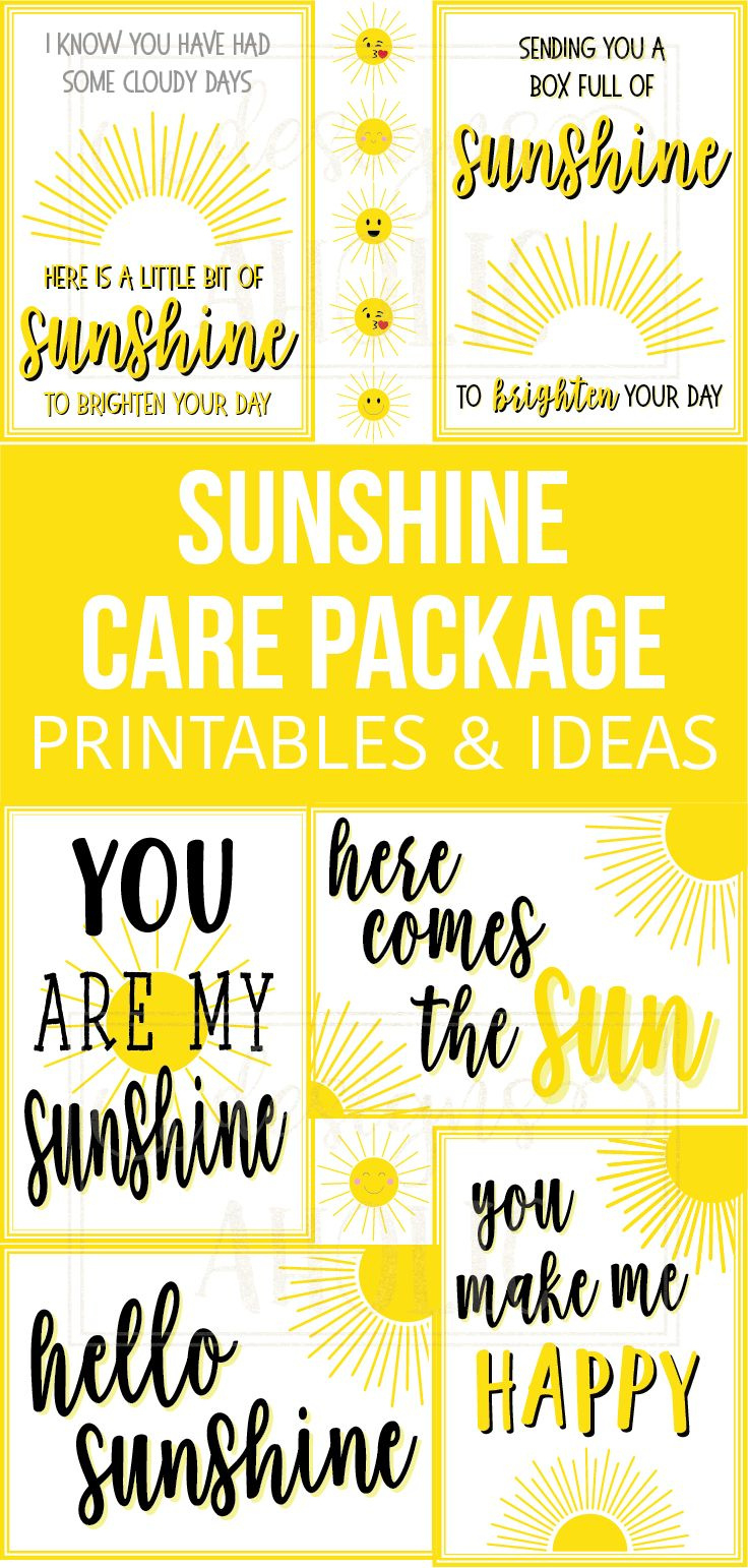 Sunshine Care Package Printables; Sunshine Box; Sunshine Care inside Box Of Sunshine Free Printable