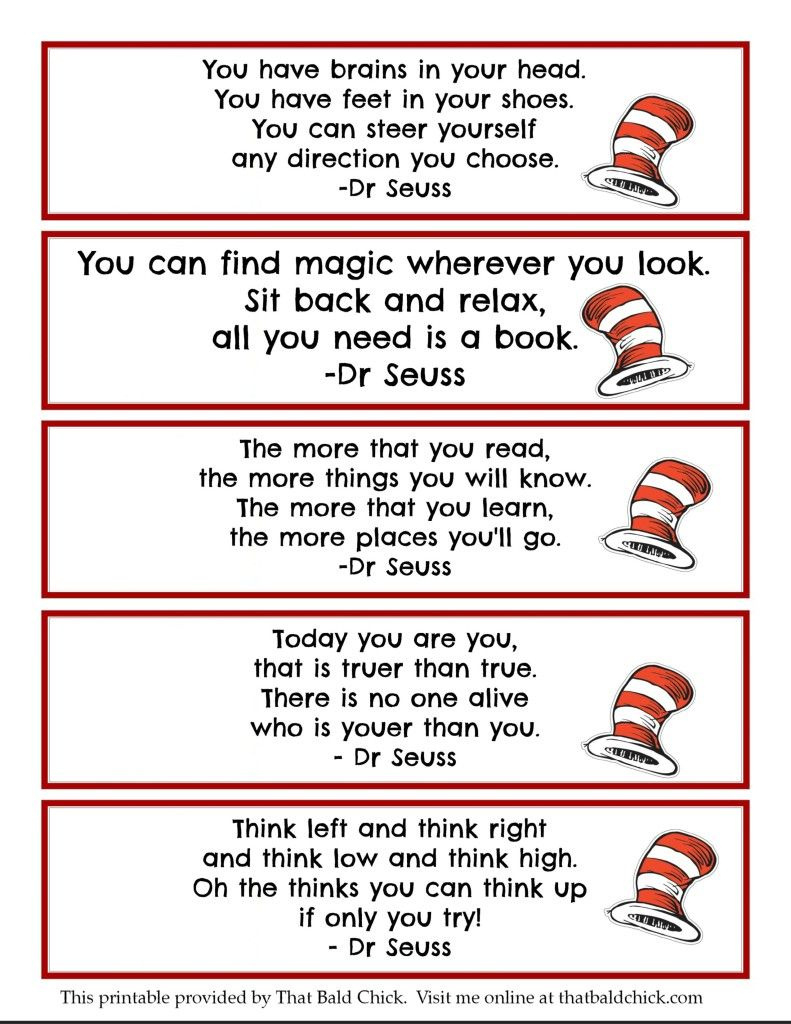 Super Fun Dr. Seuss Printables + #Free #Printable Bookmarks! intended for Dr Seuss Free Printables