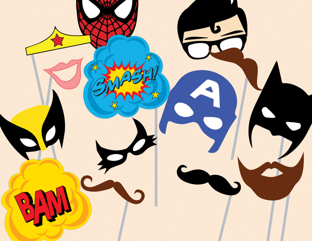 Superhero Photo Booth Props - Magical Printable with Free Superhero Photo Booth Printables