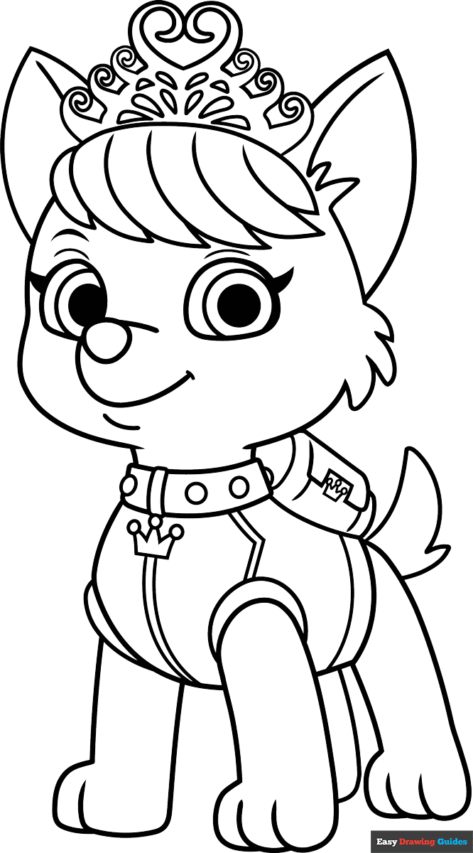 Sweetie From Paw Patrol Coloring Page | Easy Drawing Guides pertaining to Free Printable Paw Patrol Coloring Pages