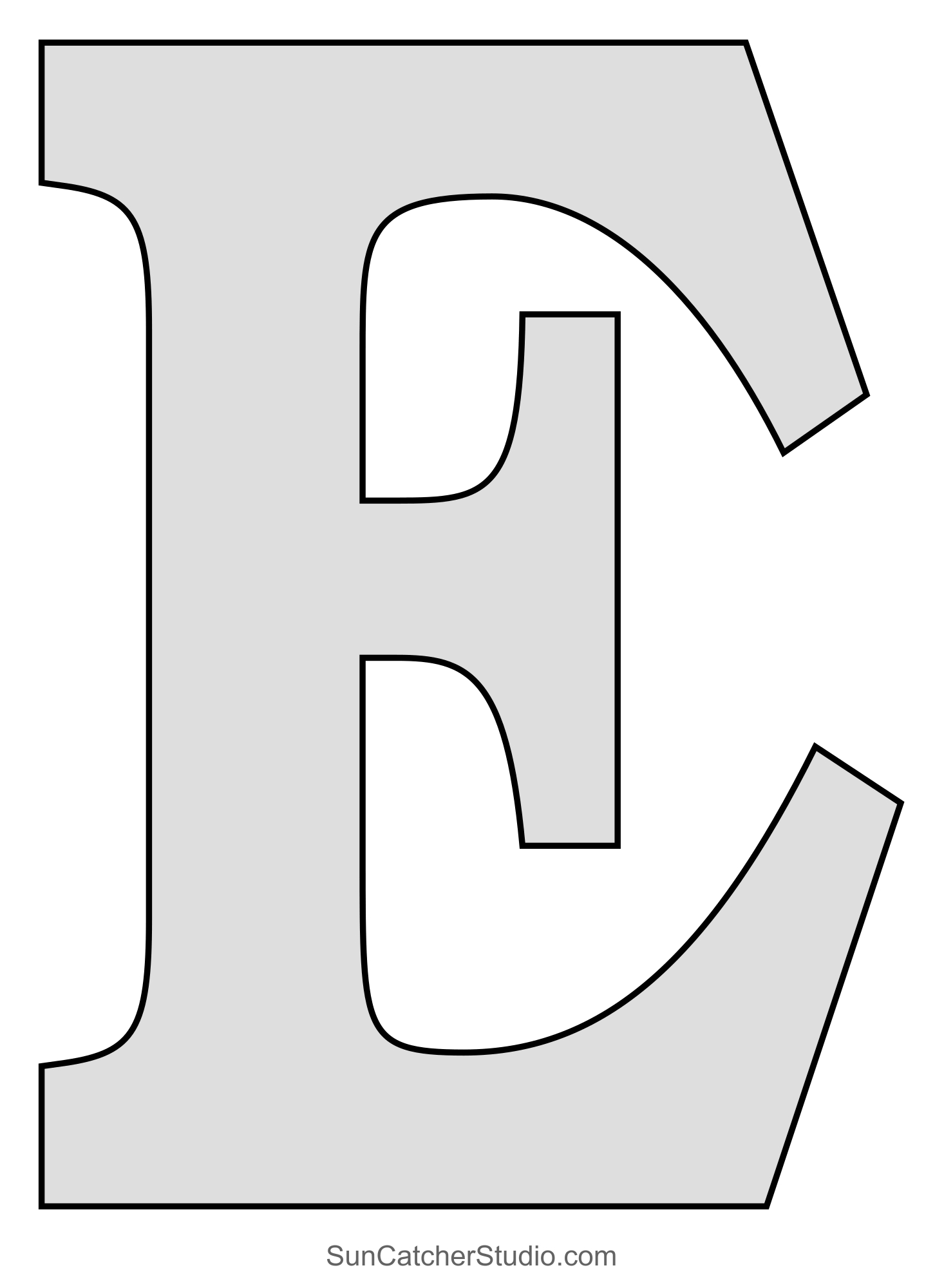 Tall Block Serif Printable Letter Stencils (Numbers And Alphabet for Large Printable Fonts Free