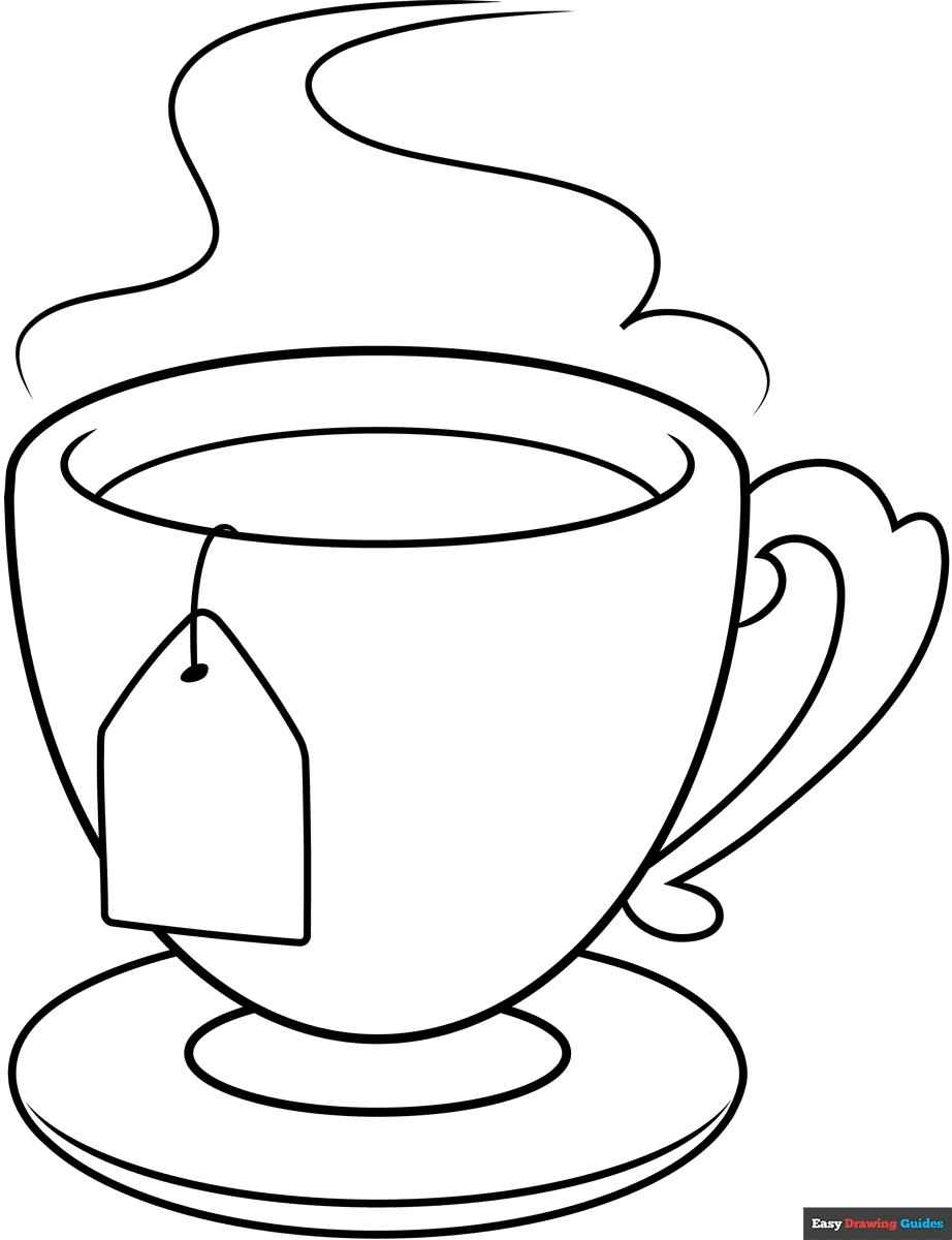 Tea Cup Coloring Page | Easy Drawing Guides throughout Free Printable Tea Cup Coloring Pages