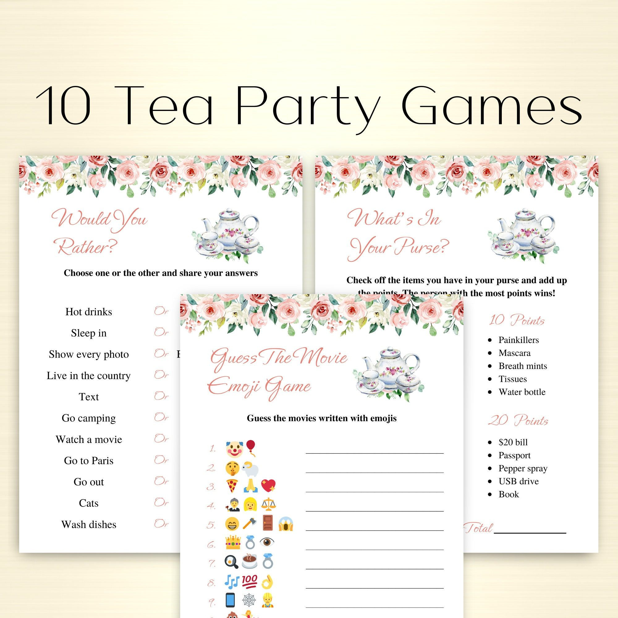 Tea Party Bridal Games - Shop On Pinterest intended for Free Printable Tea Party Games