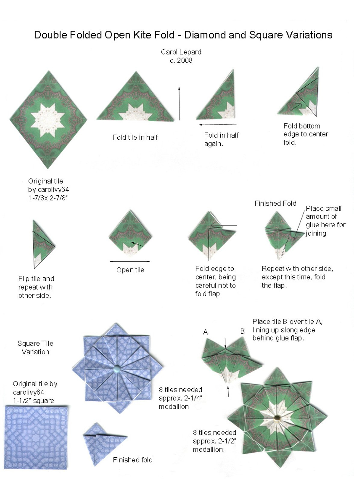 Teabag Fold Instructions for Free Printable Tea Bag Folding Patterns