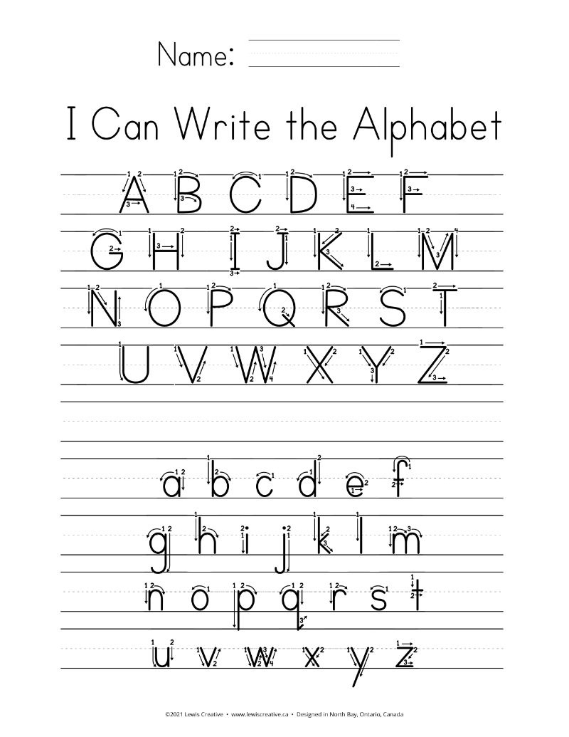 Teach Your Kids To Write The Alphabet - Lewis Creative pertaining to Learning To Write Letters Free Printables