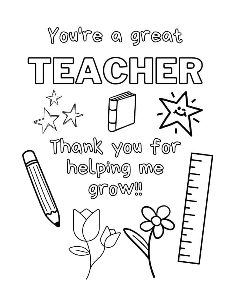 Teacher Appreciation Coloring Pages - (Free Printables) in Free Printable Teacher Appreciation Cards To Color