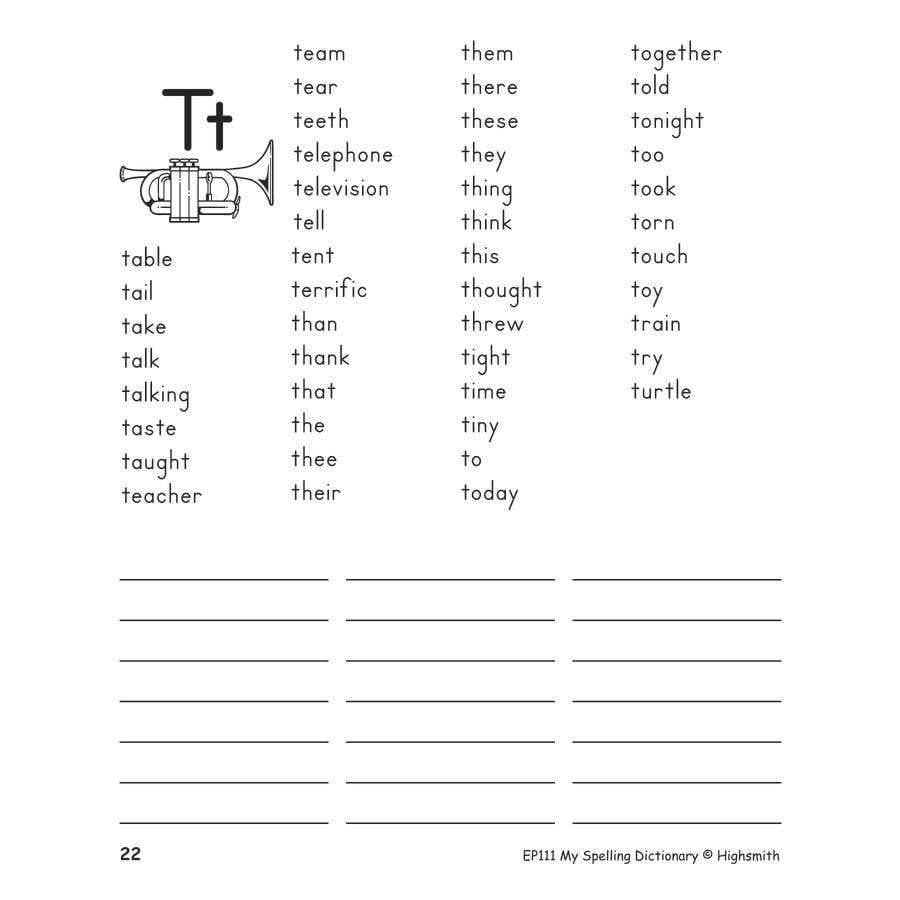 Teacher Created Resources My Spelling Dictionary* within My Spelling Dictionary Printable Free