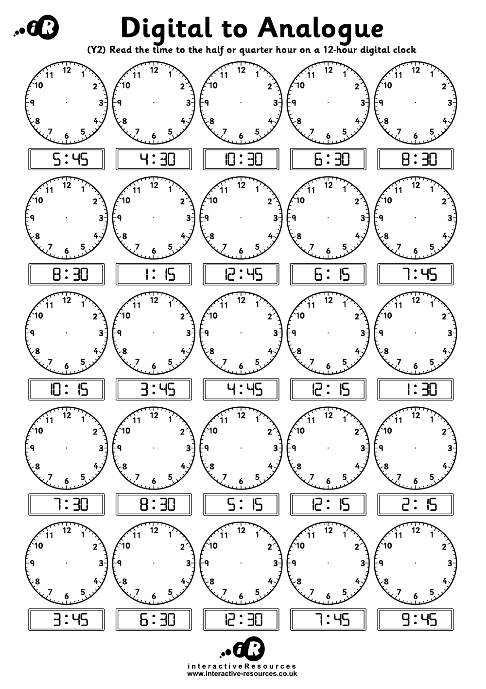 Teaching Time - Free Telling Time Worksheets with regard to Free Printable Time Worksheets For Kindergarten