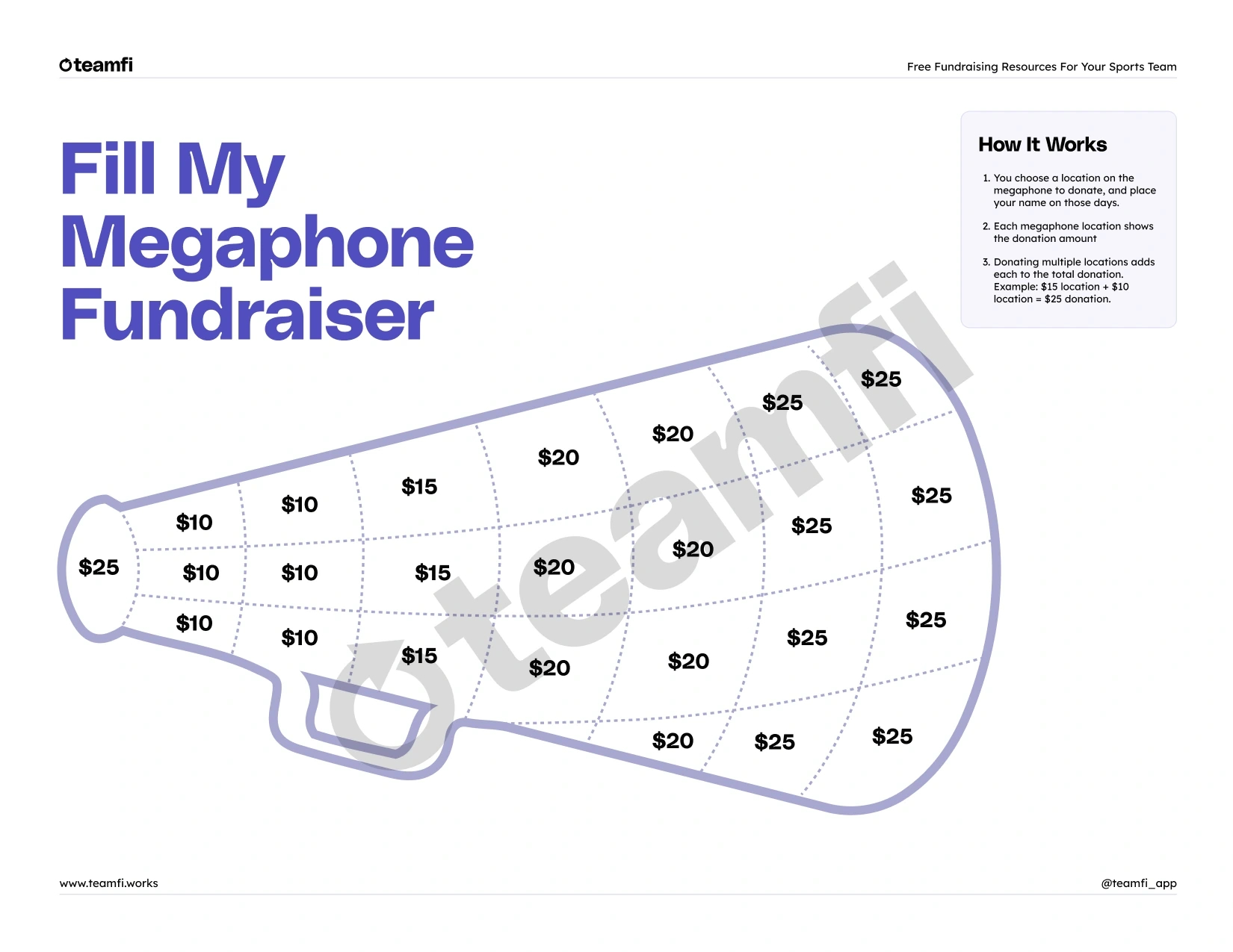 Teamfi Blog | Fill My Megaphone Fundraiser Template – Get Started with Free Printable Megaphone Template