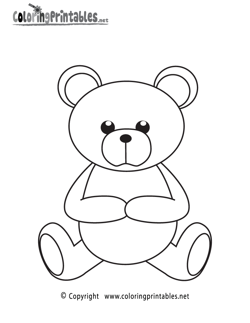 Teddy Bear Coloring Page - A Free Girls Coloring Printable in Teddy Bear Coloring Pages Free Printable