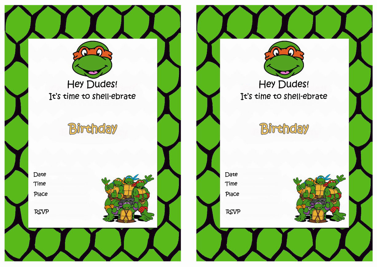 Teenage Mutant Ninja Turtles Birthday Invitations – Birthday regarding Free Printable Tmnt Birthday Invitation Template