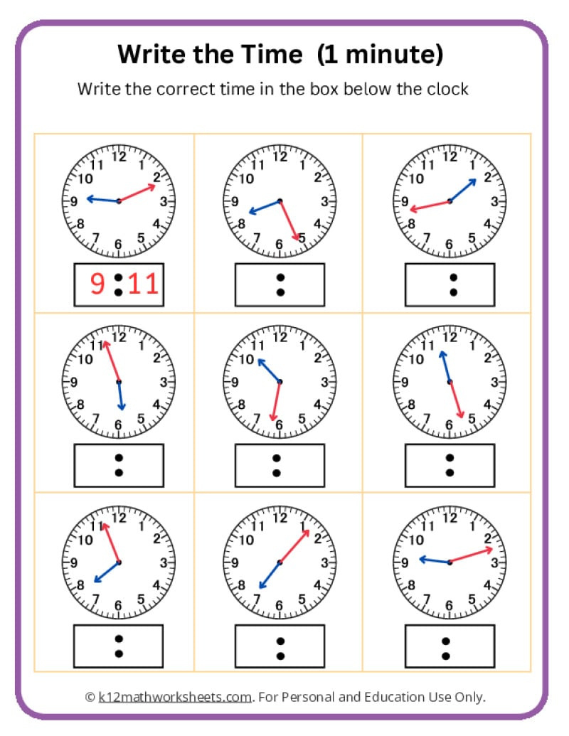 Telling Time Worksheets for Free Printable Time Worksheets For Kindergarten