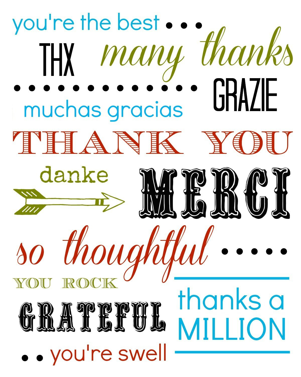 Thank You Card Free Printable intended for Free Printable Thank You Cards