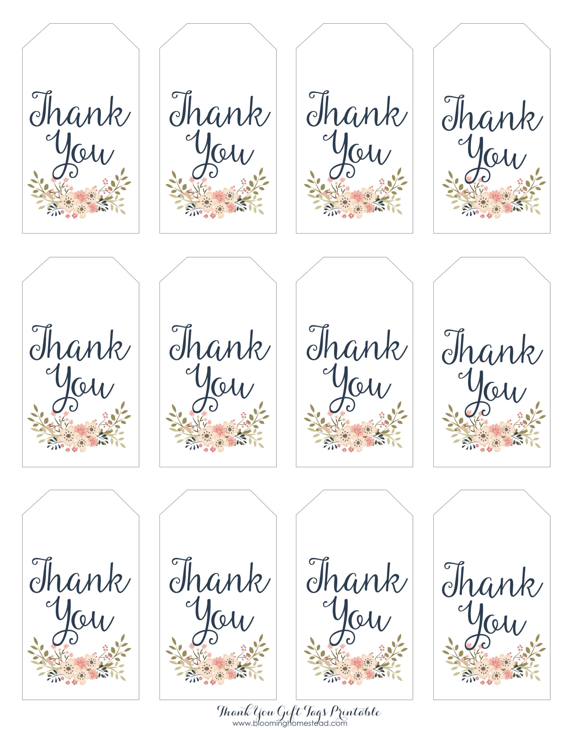Thank You Gift Tags - Blooming Homestead - Worksheets Library intended for Thank You For Coming Free Printable Tags