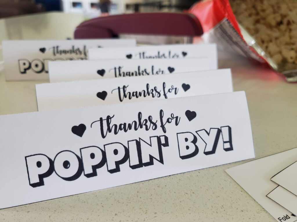 Thanks For Poppin'Party Favor Tag Free Printable - My Silly with regard to Thanks For Popping By Free Printable