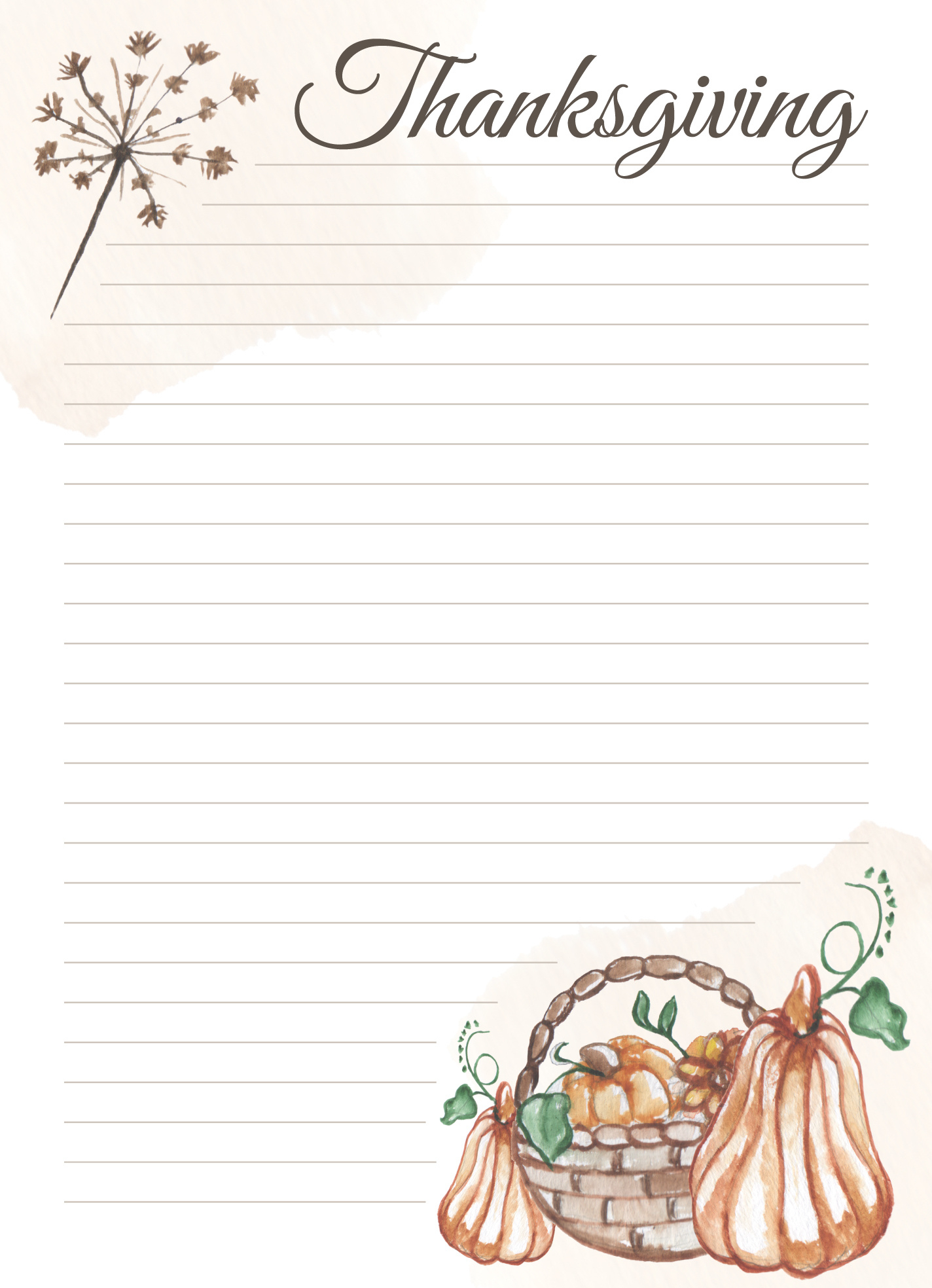 Thanksgiving Lined Paper Free Google Docs Template - Gdoc.io intended for Free Printable Thanksgiving Writing Paper