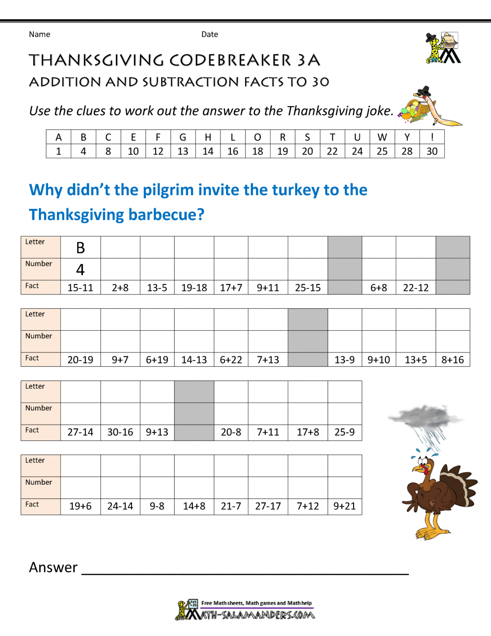 Thanksgiving Math Worksheets 3Rd Grade intended for Free Printable Thanksgiving Math Worksheets For 3Rd Grade