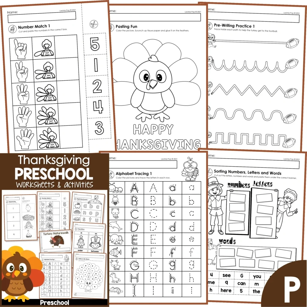Thanksgiving No Prep Preschool Worksheets &amp;amp; Activities - In My World pertaining to Free Printable Thanksgiving Activities For Preschoolers